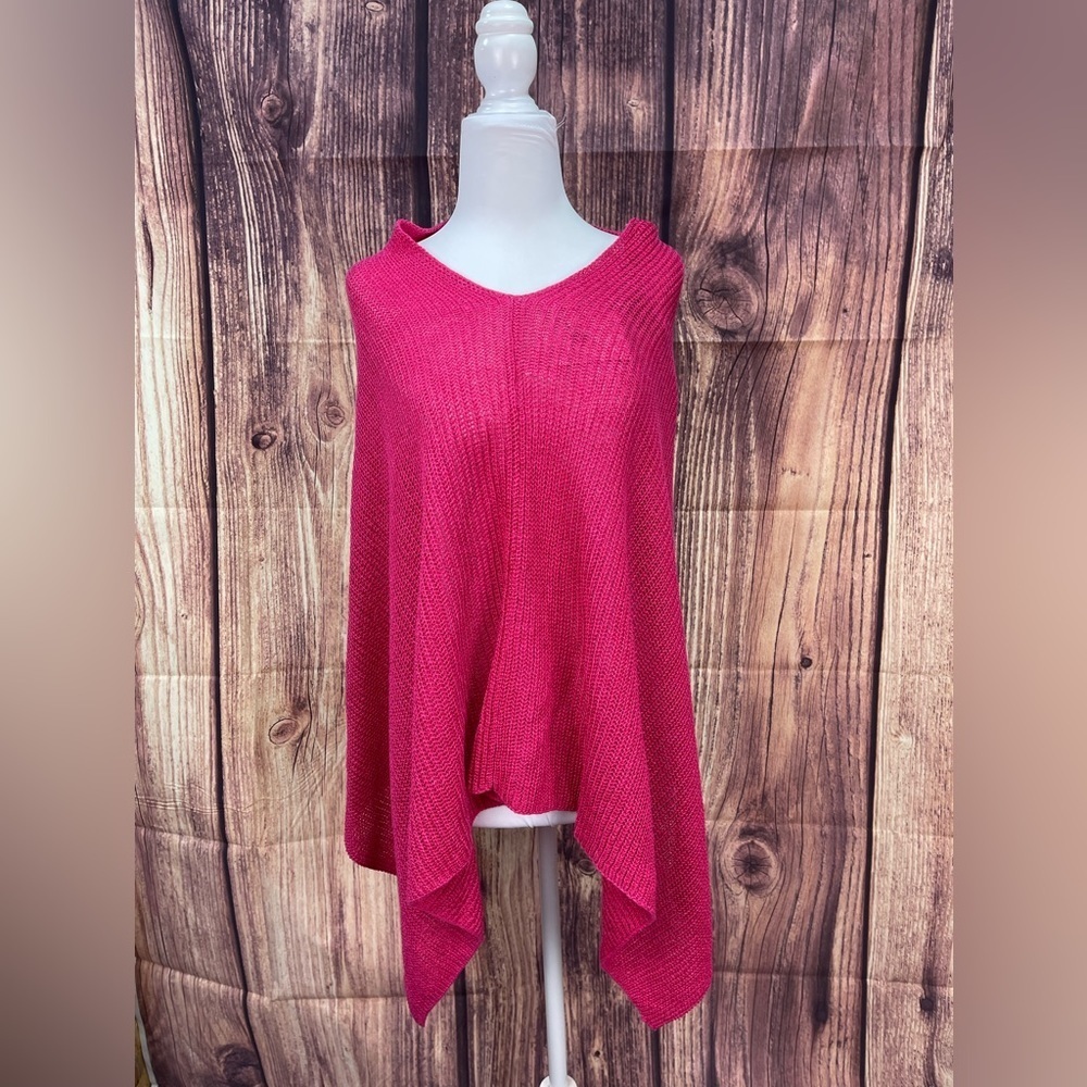 Chico’s pink 3 ways to wear poncho women’s one size linen blend Chico’s Chico’s